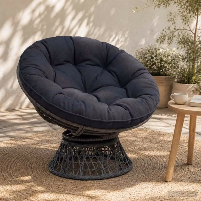 Cuscino per sedia appesa vidaXL VIANEN rotondo in poliestere blu