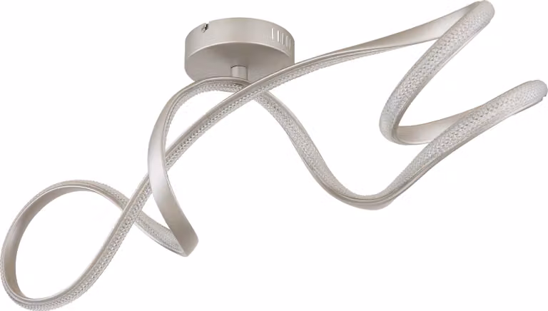Plafoniera LED, nichel, cristalli, L 90,8 cm