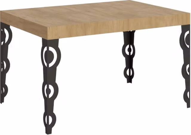Tavolo allungabile Karayan Bs Com in rovere e metallo antracite L/P: 90 x 140/244 cm