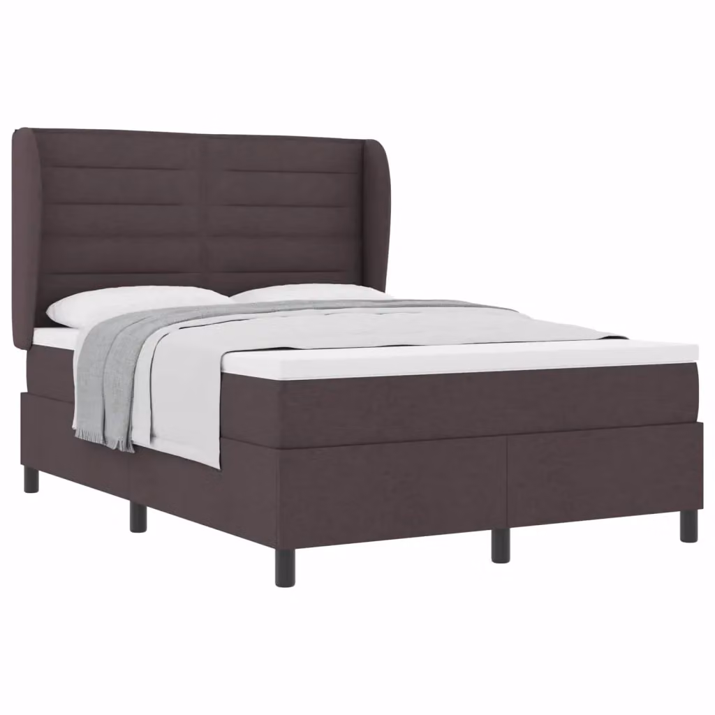 Letto contenitore moderno vidaXL con materasso a molle in tessuto marrone L/P: 160 x 200 cm – 2
