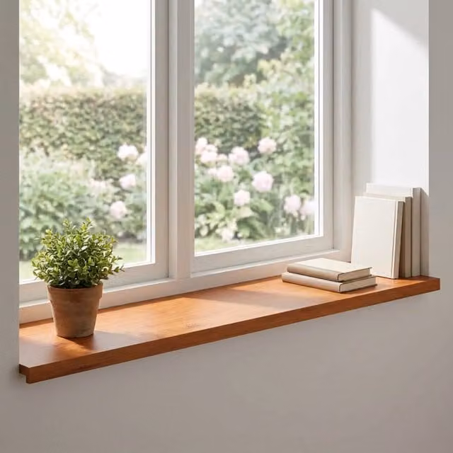 Set di 2 soglie per finestre vidaXL in legno, colore marrone, L 110 x P 40 x H 2 cm – 1