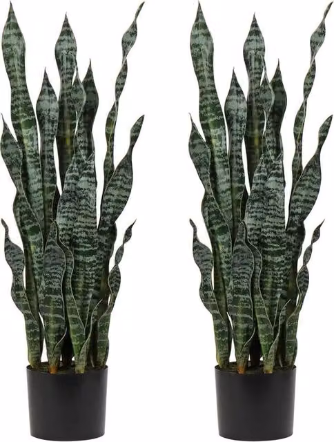 Due pezzi di piante artificiali grandi, altezza 94 cm, decorazione di Sansevieria per sala da pranzo, piante per camera, balcone, ufficio, decorazione con 30 foglie, piante artificiali per casa, giardino, ufficio.