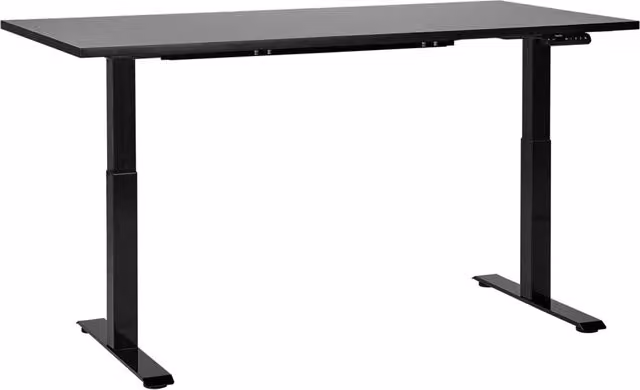 Scrivania regolabile in altezza elettricamente marrone scuro e bianco 160 x 72 cm Struttura in acciaio verniciato a polvere