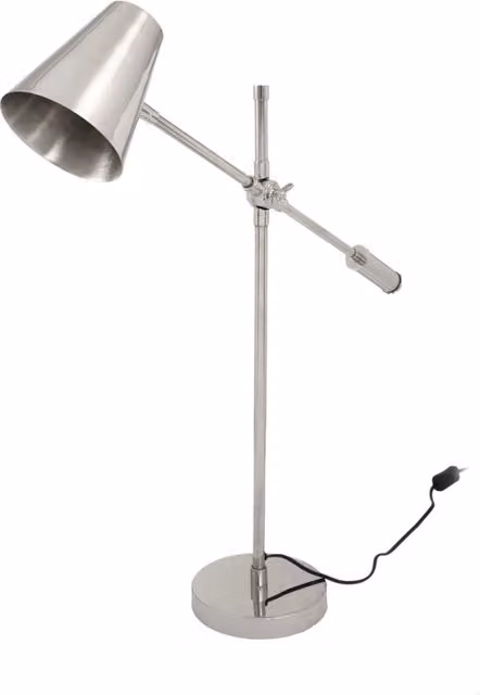 Lampada da tavolo Celeste in metallo argentato