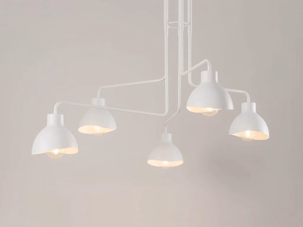 Plafoniera moderna Sigma Lighting Holi bianca con 5 luci orientabili e dimmerabile per E27 – 2