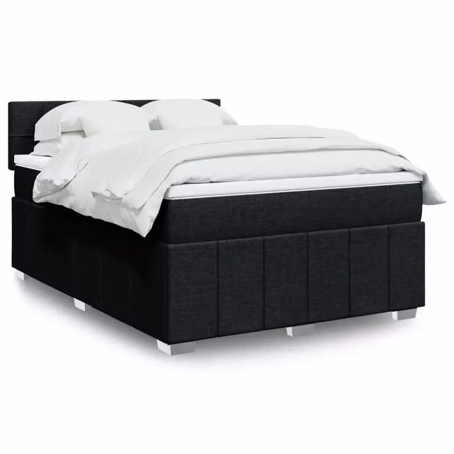 Letto Ibrido Moderno vidaXL con Materasso Nero e Struttura in Legno di Pino, L/P: 160 x 200 cm