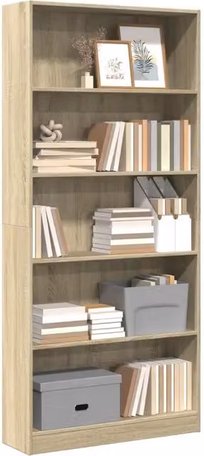Libreria-Scaffale Design Mania in Legno MDF Rovere Sonoma Marrone, L 80 cm x P 24 cm x H 176 cm