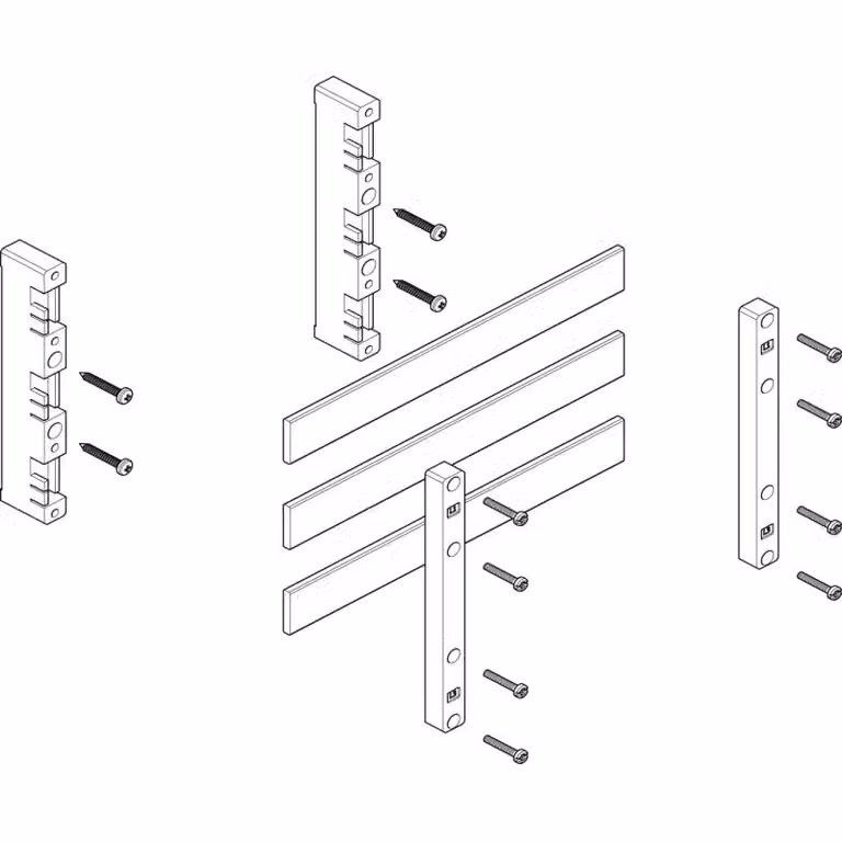 Modulo barra collettrice ABN piatto 1FB/2RE 60 mm con rame 30x5 mm, a 3 poli, EBM 32 mm MFSC12643