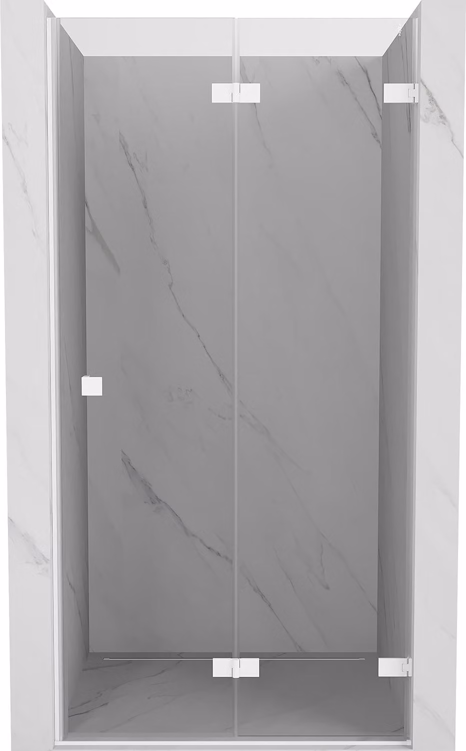 Mexen Lunar-F porta doccia pieghevole destra 65 cm, trasparente, bianco - 836-065-000-20-00-P