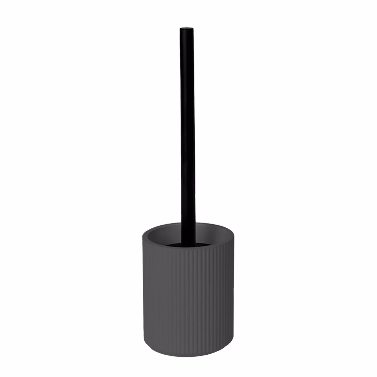 Portascopino con scopino in polipropilene e acciaio inossidabile Vestiamo Casa, colore nero, H 38 cm, Diametro: 10 cm – 1