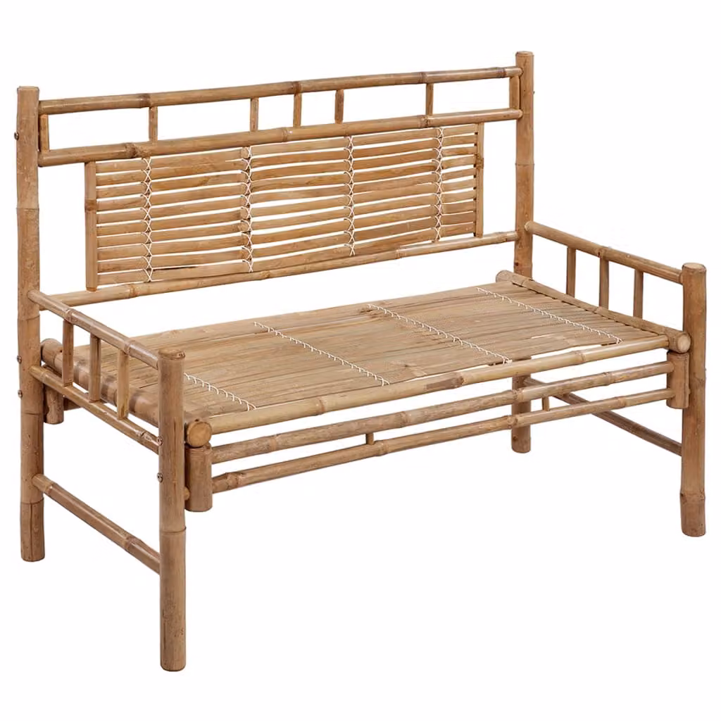 Panca da giardino The Living Store con cuscino in bambù da 120 cm