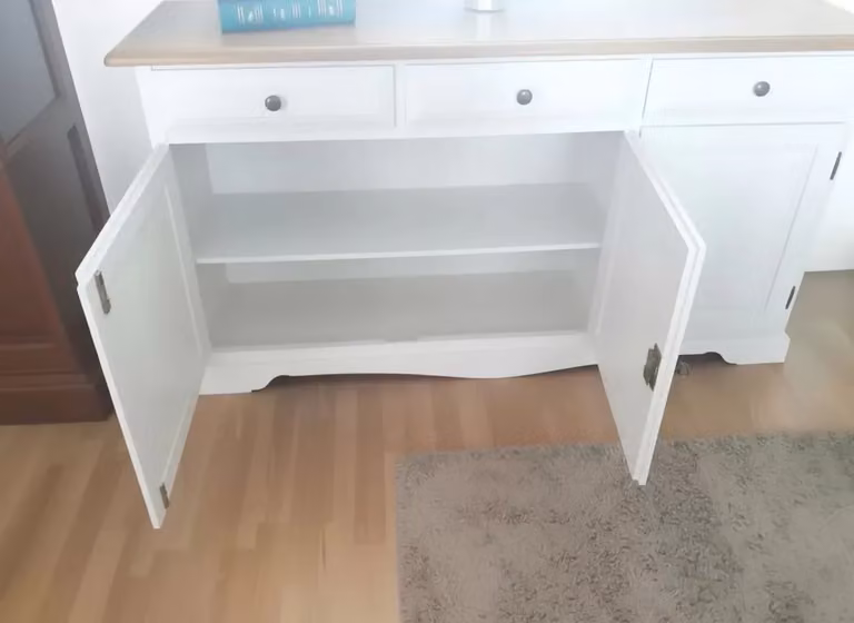 Madia credenza in legno laccato bianco opaco Mobili 2G L/P/H: 156 x 42 x 85 cm