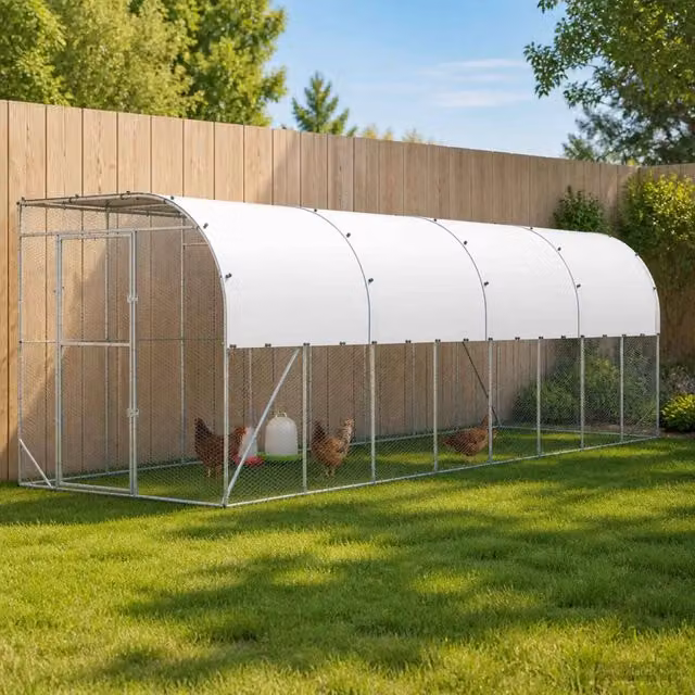 Gabbia per Polli Contro il Muro Argento 600 x 150 x 215 cm 3434738