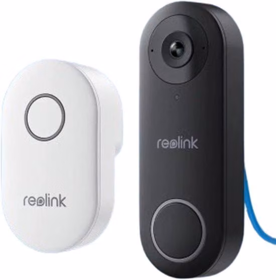 Videodeurbel con Camera Reolink Wifi con Angolo di Campo 180 e Riconoscimento Persona, Colore Nero