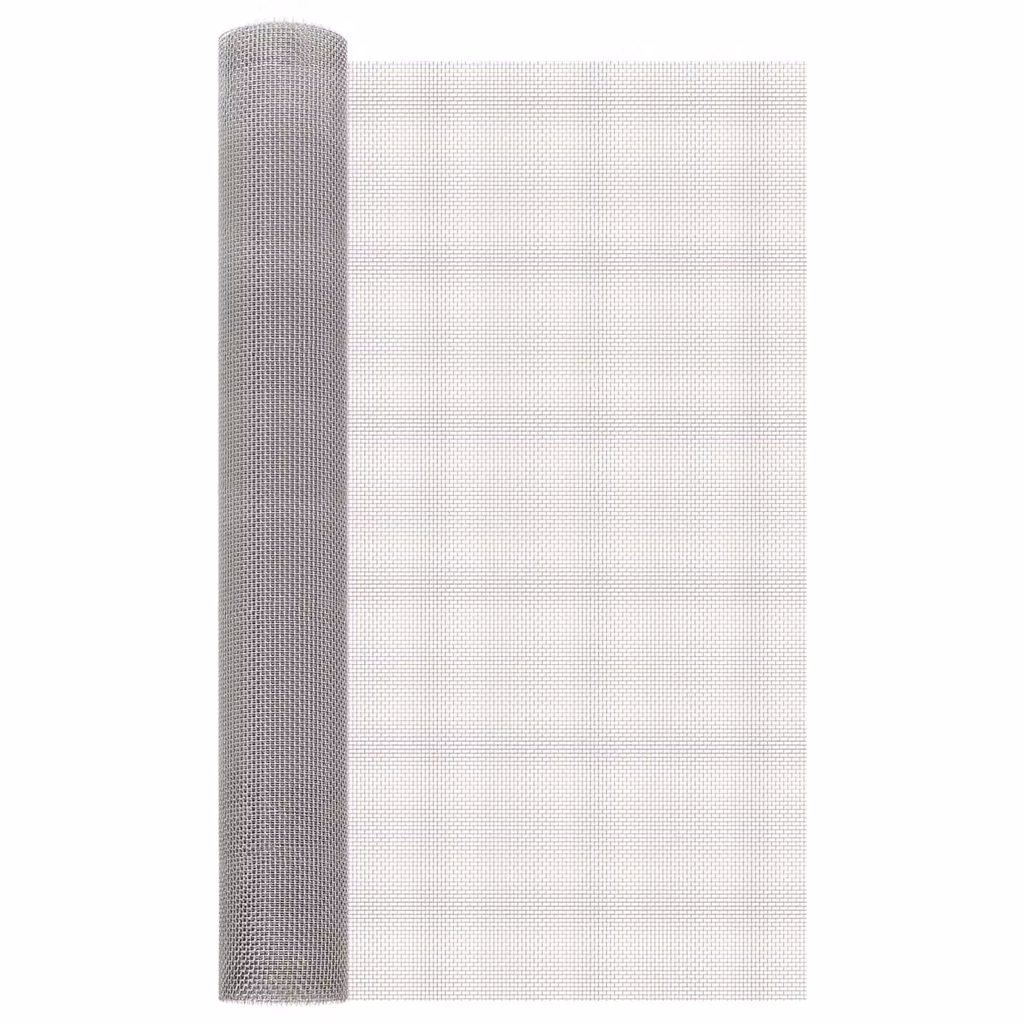 Rete per schermatura vidaXL in acciaio inossidabile Argento L: 1000 cm, H: 80 cm