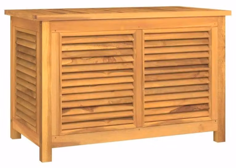 Contenitore per esterni in legno di teak massello - Cioccolato - 90x50x58 cm - Capacità: 180 litri