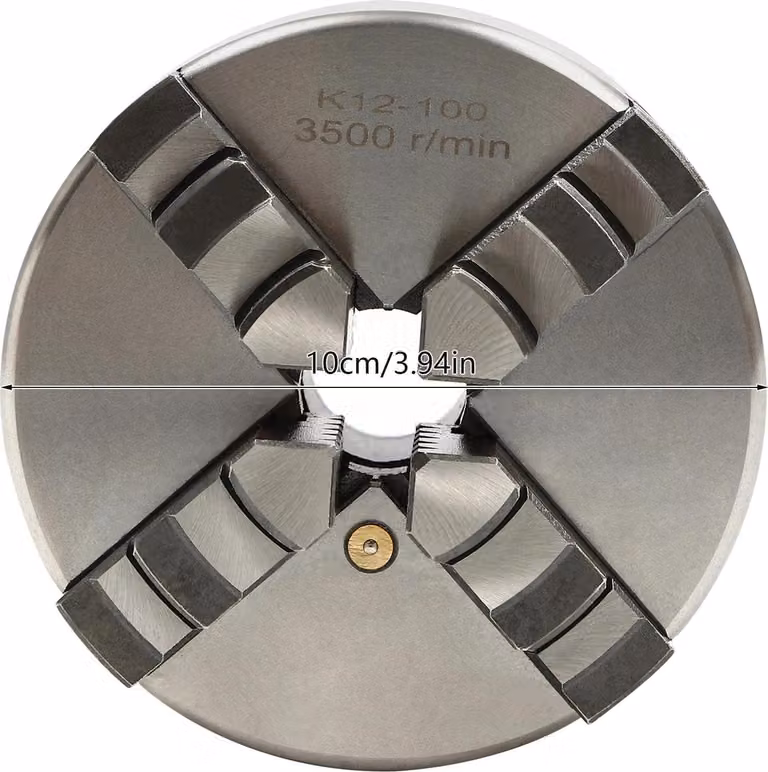 Mandrino per tornio, 4 mandrini, velocità massima 3000 giri/min, 100 mm, 100 mm
