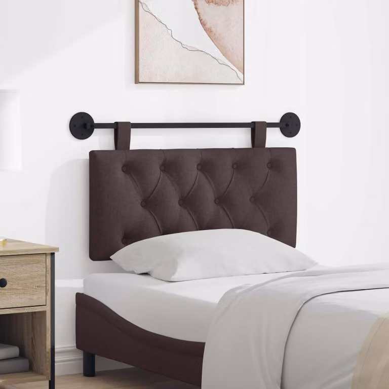 Testiera sospesa moderna vidaXL in tessuto marrone con pannello imbottito L: 90 cm, H: 55 cm, P: 7 cm
