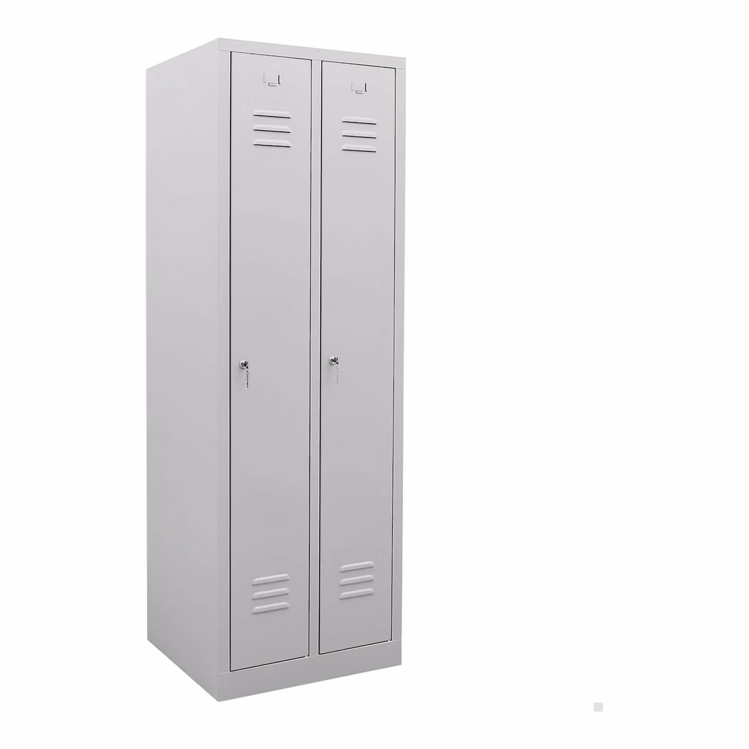 Armadietto guardaroba STIER, 2 scomparti, 1800x590x500 mm, grigio chiaro, 1 ripiano, 1 asta appendiabiti, chiudibile a chiave