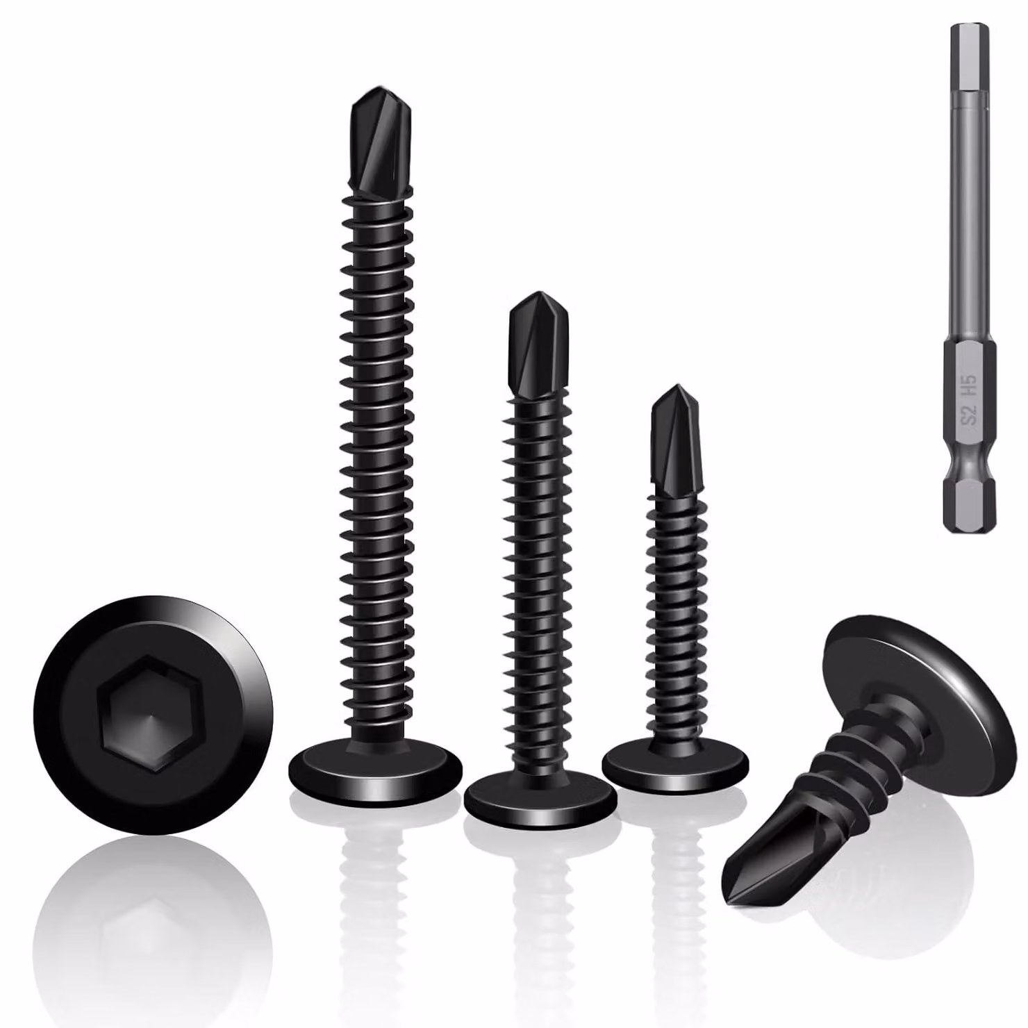 Set di viti autoperforanti 5,5 x 25 mm, 60 pezzi, in acciaio inossidabile 410, per la costruzione di mobili