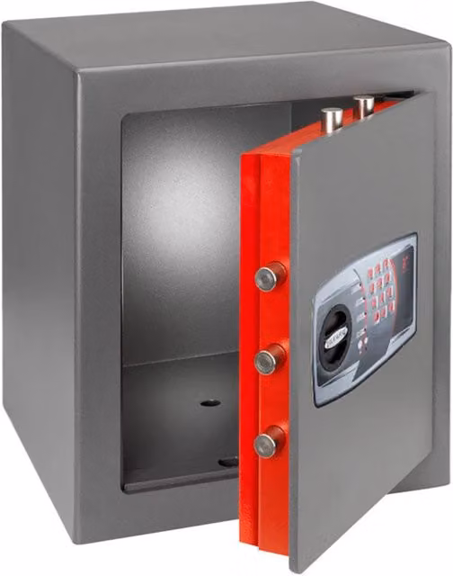 Cassaforte a Mobile Technomax DPE/7P Ignifuga con Apertura Elettronica in Acciaio Grigio L/P/H: 49 x 43 x 63,5 cm – 1