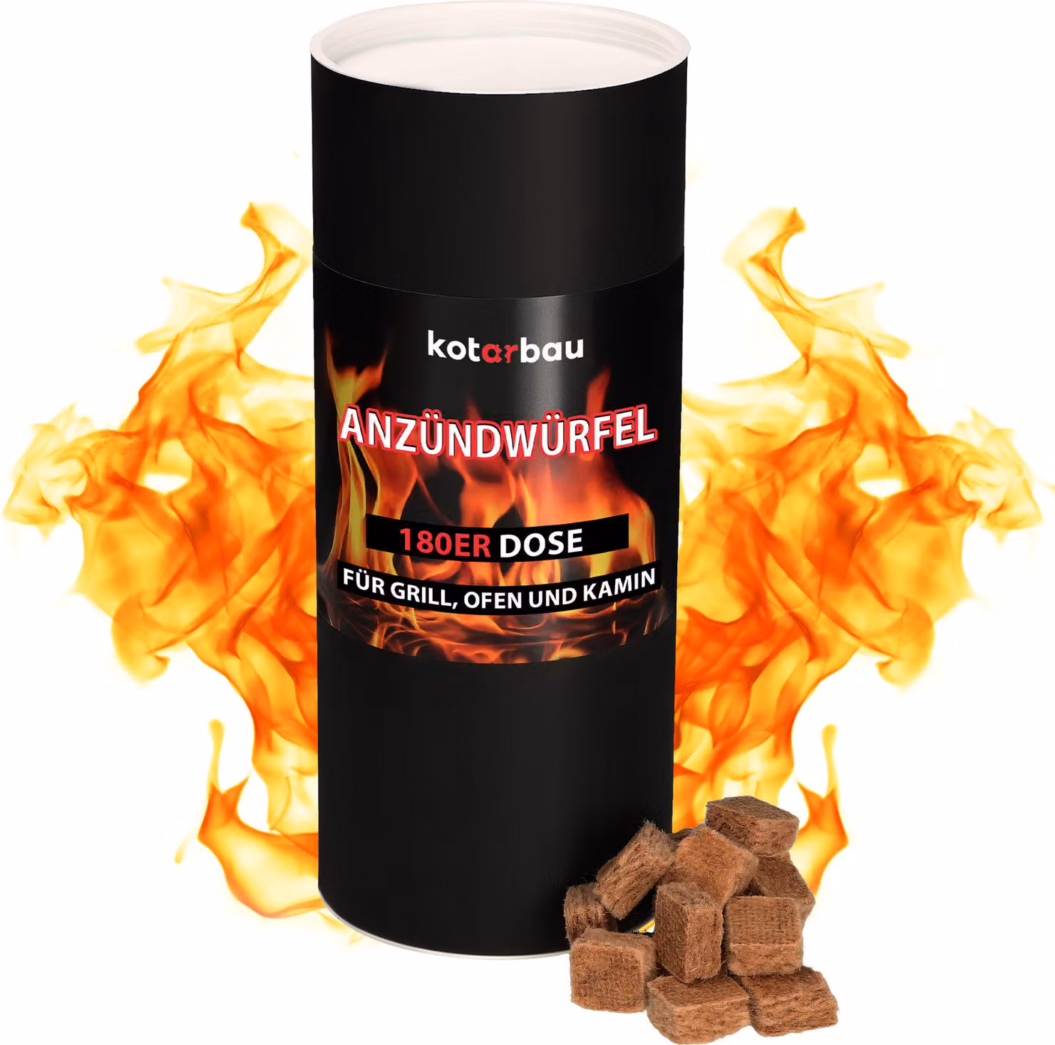 KOTARBAU® 180 pz. Accendifuoco Cubetti Lana di Legno Naturale Per Griglia Caminetto Stufa Barbecue Riccioli Accendifuoco Facile Da Usare Innesco Fuoco