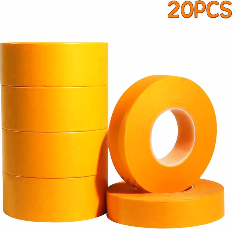 Nastro adesivo - Nastro per imbianchini - Larghezza 30 mm - Rotolo da 5 m - Rimuovibile senza lasciare residui - Per lavori di pittura e decorazione - Giallo