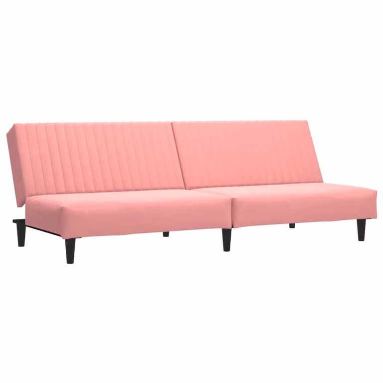 Divano Letto a 2 Posti Rosa in Velluto
