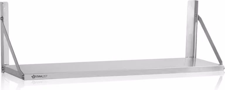 Mensola da parete in acciaio inox Mahlzeit, 100 x 30 cm, argento, mensola pieghevole, mensola da cucina, mensola da parete