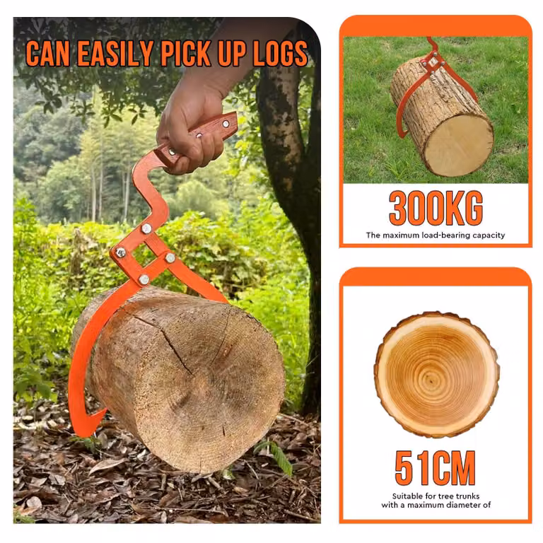 Pinza in acciaio, lunghezza 50,8 cm, capacità di trazione 600 kg, impugnatura antiscivolo, colore arancione, per uso forestale