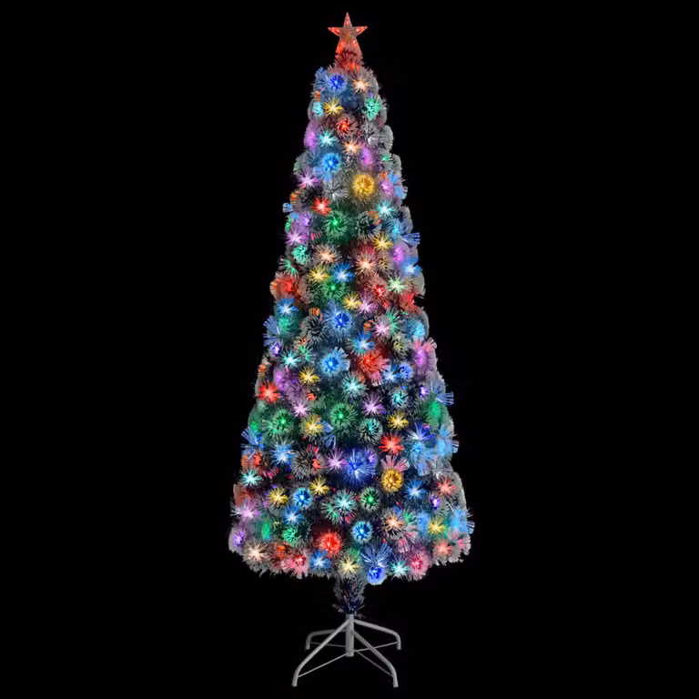 The Living Store Albero di Natale artificiale con LED bianco e blu 240 cm in fibra di vetro