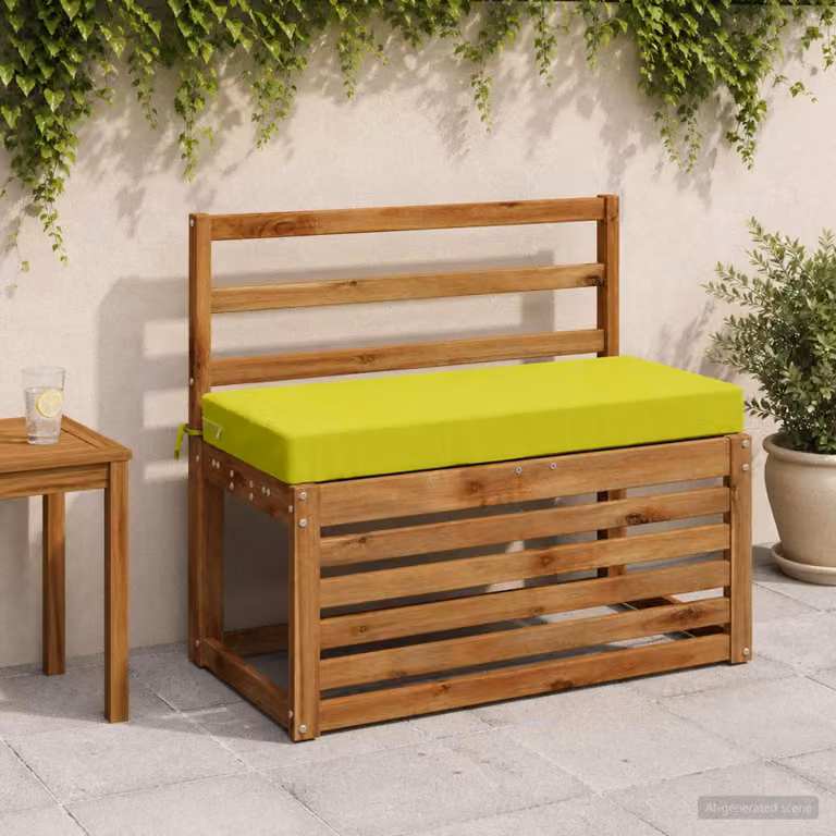 Cuscino per panchina vidaXL SOEST verde brillante in poliestere con rivestimento rimovibile e resistenza ai raggi UV