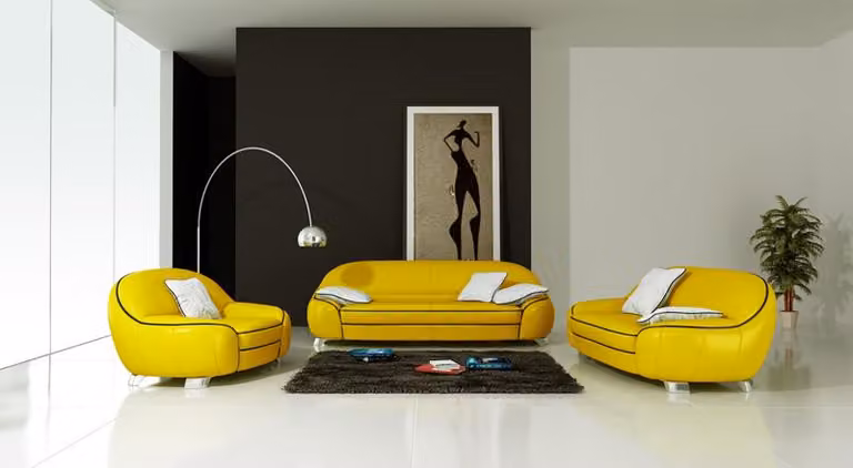 Ledersofa Couch Wohnlandschaft 3+2+1 Sitzer Garnitur Design Modern Sofa F3013