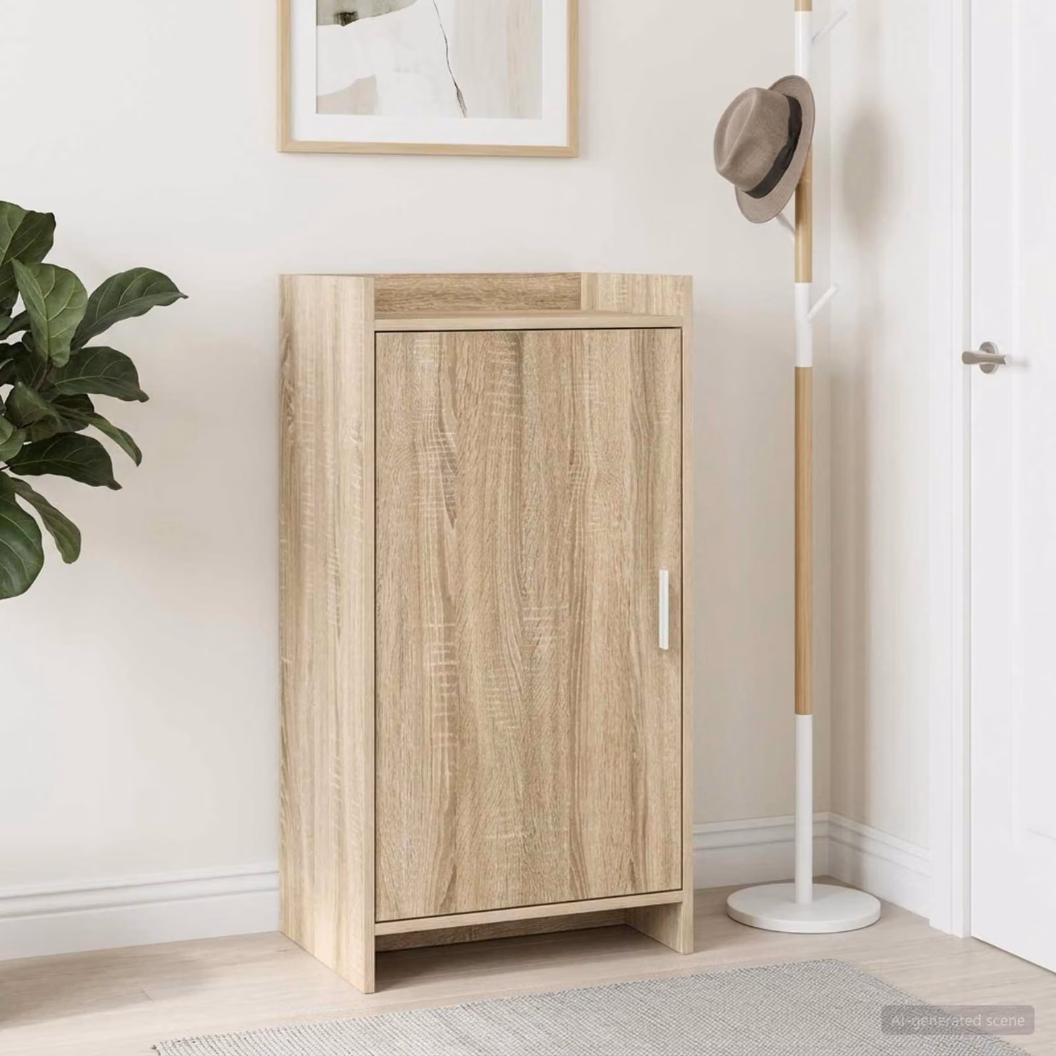 Mobile porta scarpe vidaXL in Rovere Sonoma con ante a battente, L 48 cm x P 36 cm x H 92 cm