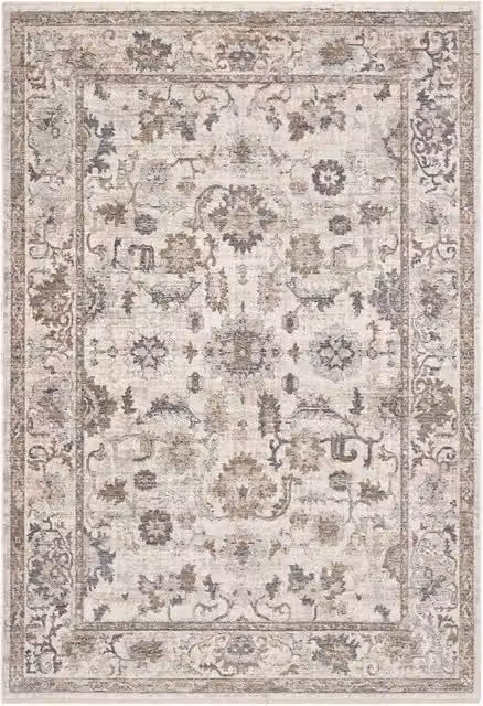 Tappeto orientale MURCIA K7042-E22757 cm.200x310 motivo persiano stile classico tradizionale colore avorio grigio per salotto soggiorno camera da letto