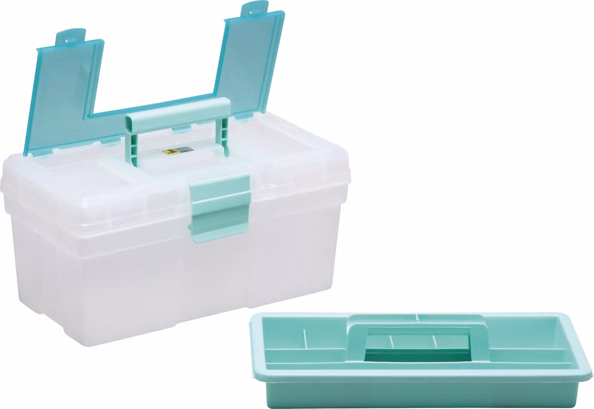 valigetta McPlus Clear 16, PP, verde in polipropilene, trasparente con chiusura a ribalta, - 1 pezzo (416413)