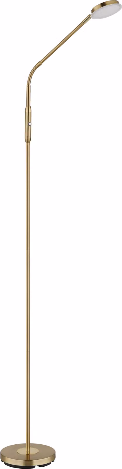 Lampada da terra a LED, metallo, ottone opaco, acrilico, dimmer a sfioramento, H 173 cm