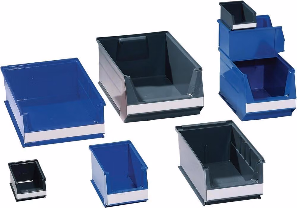 Lockweiler contenitore aperto grigio f.circa 2,6l L.230/200xL.150xH.130mm a.PE impilabile 25 pz