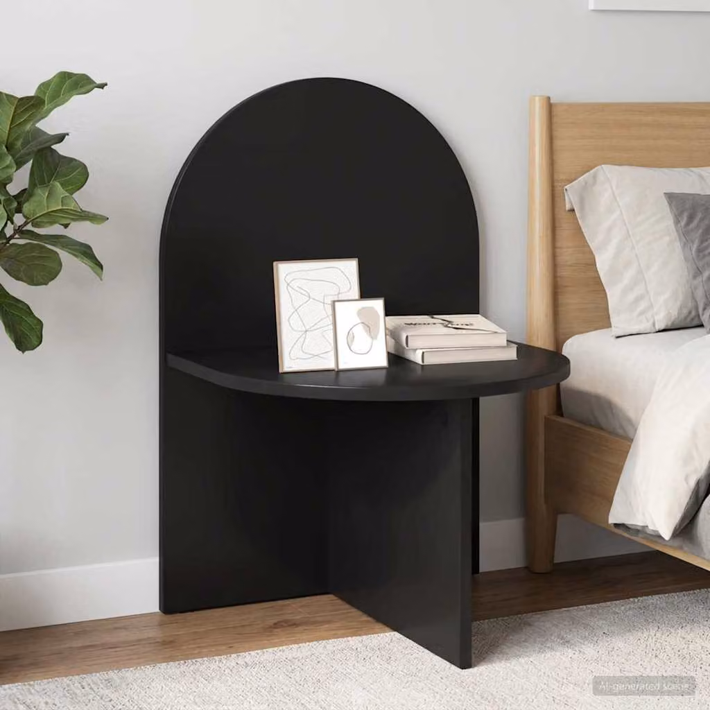 Comodino moderno vidaXL in legno ingegnerizzato nero, L 48 cm x P 49 cm x H 65 cm