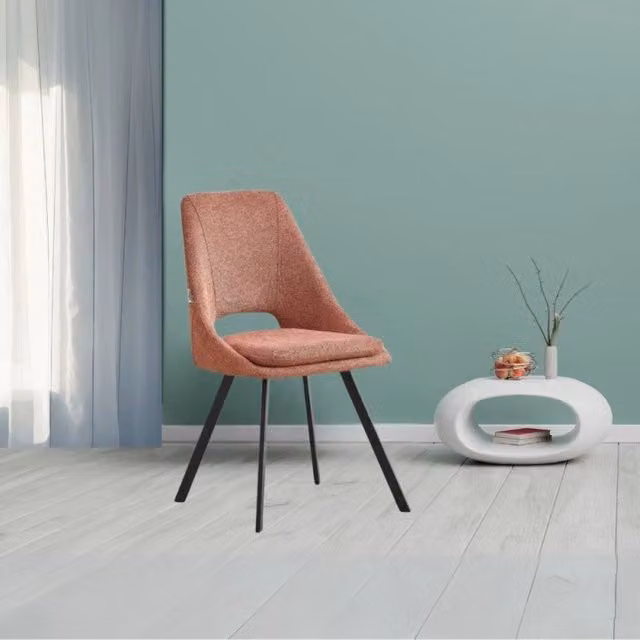 Sedia imbottita Blauss in tessuto salmone set 2 pezzi