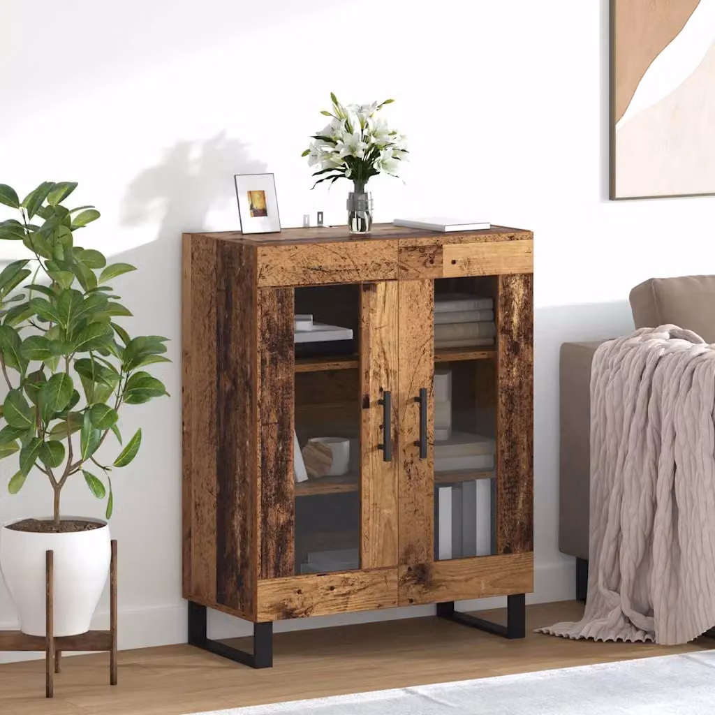 Credenza moderna vidaXL in legno ingegnerizzato marrone L: 69,5 cm, P: 34 cm, H: 90 cm