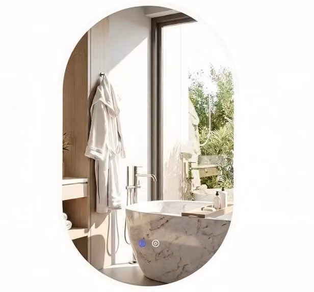 Specchio da parete per bagno DESIGN IN rettangolare con illuminazione LED dimmerabile a 3 tonalità, anti-appannamento e touch switch, in vetro temperato L: 80 cm, H: 50 cm