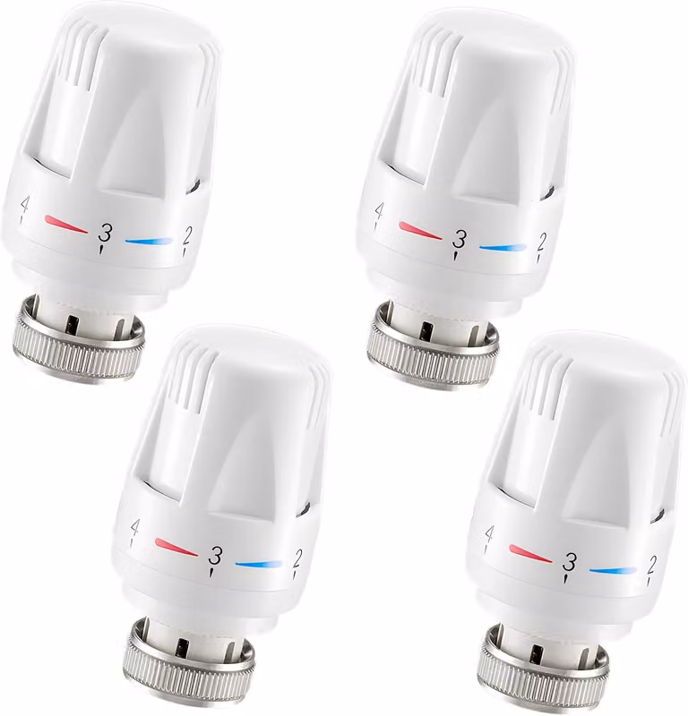 Termostati per radiatori, filettatura M30 x 1.5, confezione da 4 pezzi, con protezione antigelo, adatti per uso domestico e per uffici