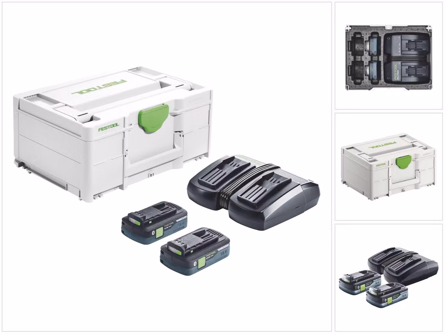 Festool Energy Set SYS 18V 2x4.0/TCL 6 DUO 18 V ( 577109 ) + 2x batteria 4.0 Ah + caricabatterie + Systainer