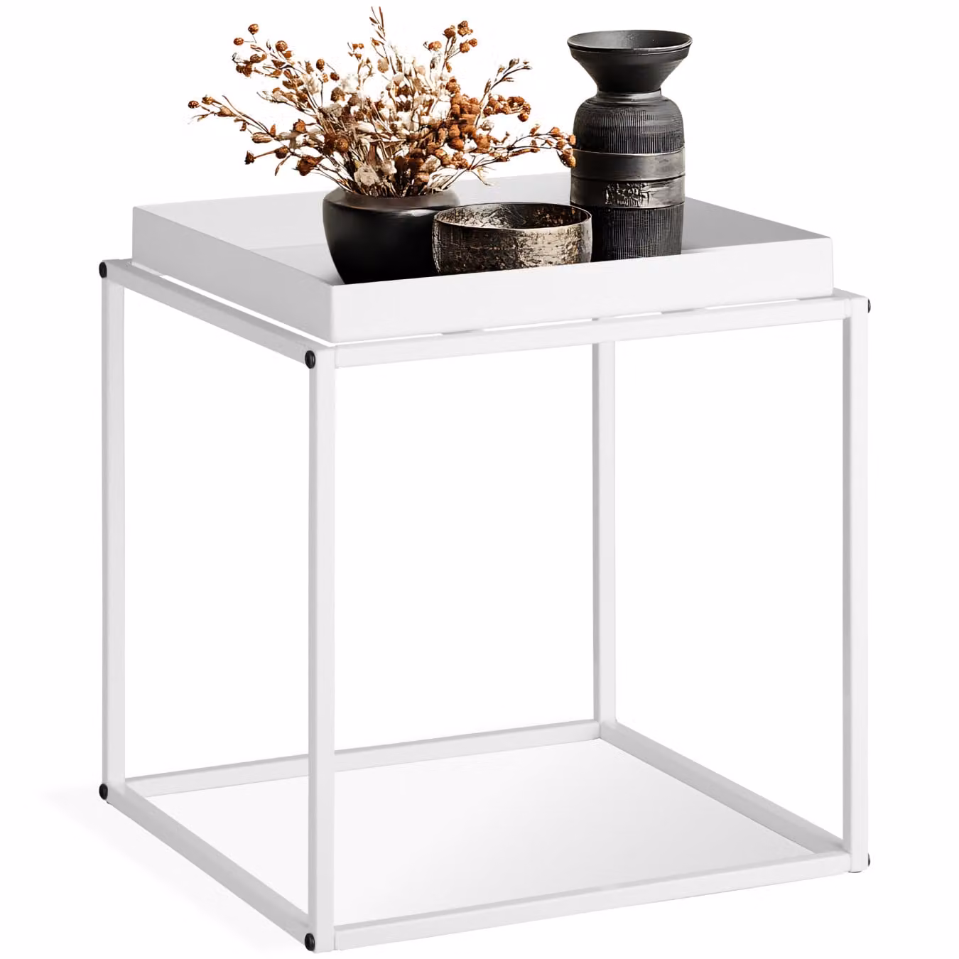Tavolino Cambridge Tectake Bianco L/P/H: 40 x 40 x 44 cm – 1