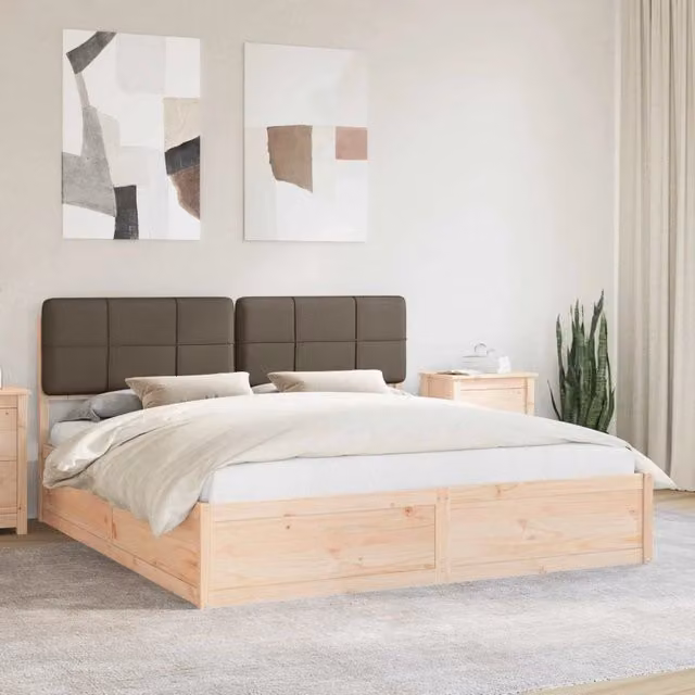 Letto con Testiera Rivestita-Struttura Letto con Testiera Talpa 180 x 200 cm Pino massello 335826