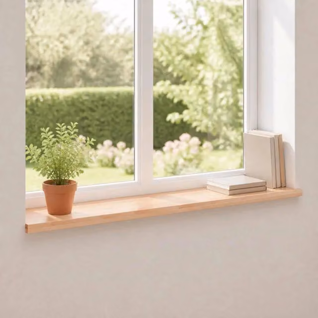 Set di 2 soglie per finestre vidaXL in legno color beige L: 160 cm, P: 25 cm, H: 2 cm