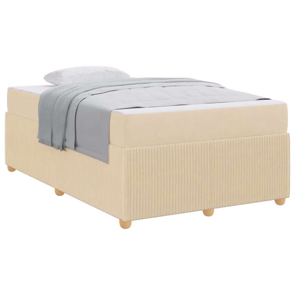 Struttura del letto imbottita vidaXL in tessuto beige L 120 cm x P 200 cm – 2