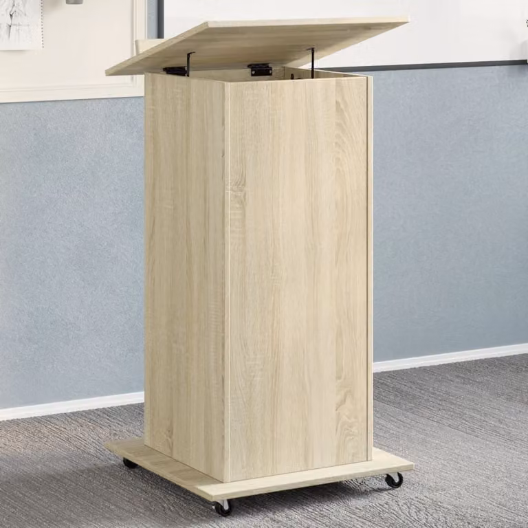 vidaXL Leggio con Ruote e Cassetto in Legno Sonoma, L/P/H: 55 x 55 x 107 cm