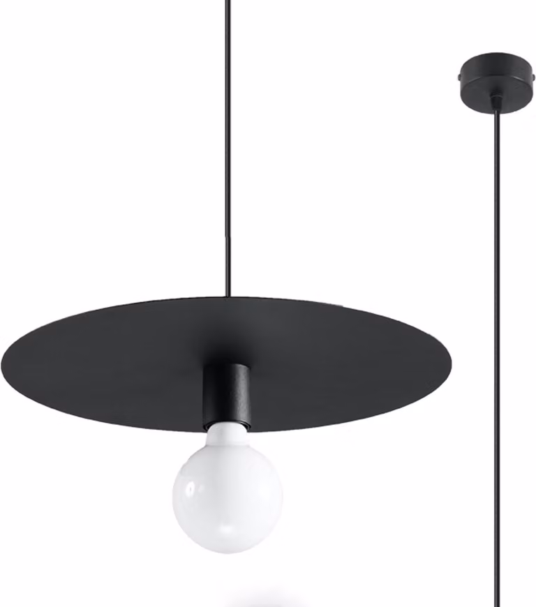 Lampada a sospensione CESARO nera 1xE27x60W in metallo, dimensioni: 120x40x40 cm, IP20, Pure Lume